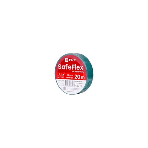 Изолента ПВХ EKF зеленая 19мм, 20м, серии SafeFlex 10 шт. plc-iz-sf-g ...