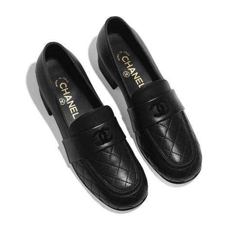 Lambskin Black Loafers Chanel Dress Shoes Men Chic Shoes Loafers Men