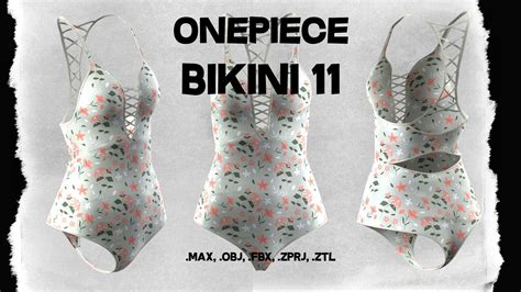 D Model One Piece Bikini VR AR Low Poly CGTrader
