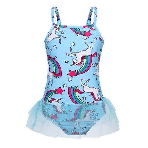 Amzbarley Maillot De Bain Fille Une Pi Ce Maillot De Bain Licorne Uv Protection Bikini Enfant