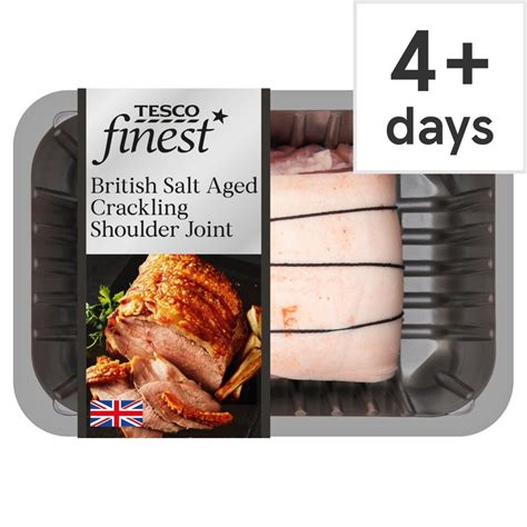 Tesco Finest British Sa Crackling Pork Rib Eye Shoulder Roast 800g 12kg Tesco Groceries