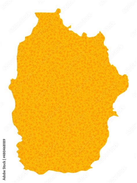 Vector Golden Map Of Azores Flores Island Map Of Azores Flores