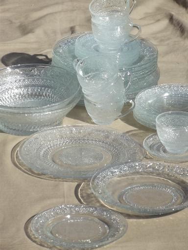 Kig Malaysia Glassware Old Sandwich Pattern Glass Dishes Set For 6