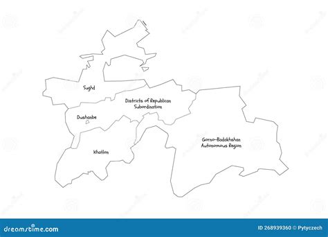 Tajikistan Political Map Of Administrative Divisions Vector