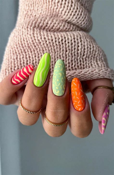 50 Best Summer Nails To Try In 2023 Matte Neon Almond Nails