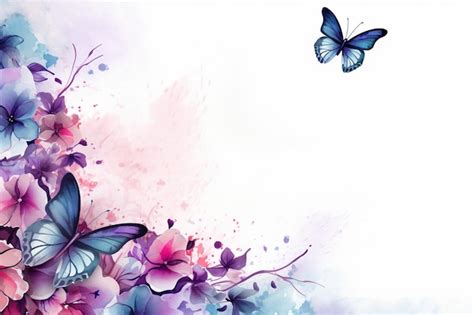 Premium Vector | Butterfly watercolor flower frame art