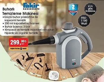 Fakir Buharlı Temizleme Makinesi 950 1100 Watt İndirimde Market