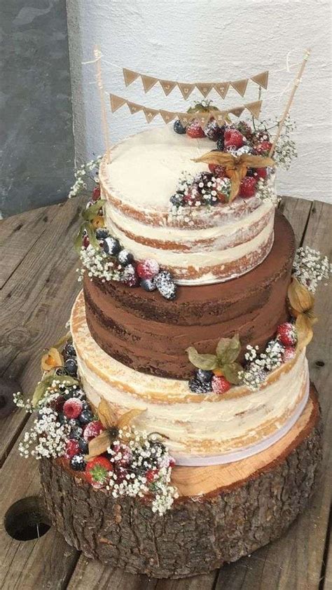 Beautiful Semi Naked Wedding Cakes Taart Bruiloft Taart Tafel