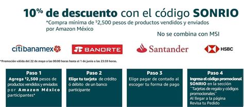 Cupón Amazon Hot Sale 2020 10 de descuento en santander hsbc banorte y citibanamex