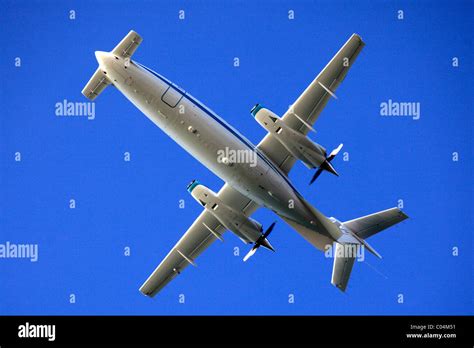 United Arab Emirates Abu Dhabi Rear Facing Propeller Aircraft Stock