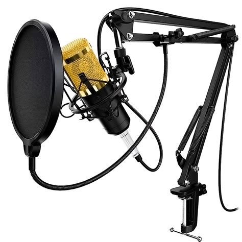 Microfone De Mesa Condensador - Kit Microfone Condensador Profissional Estúdio de Mesa para Criador ...