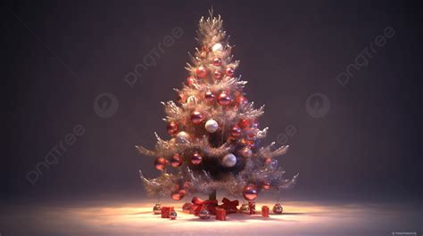 Christmas Tree Decorated In 3d Rendering Background Christmas Tree 3d