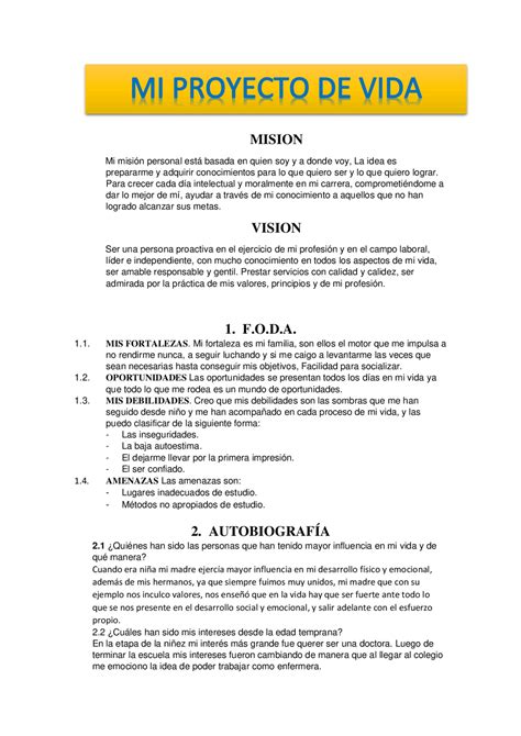 Ejemplos De Proyecto De Vida – Proyecto de vida: definición y ejemplos