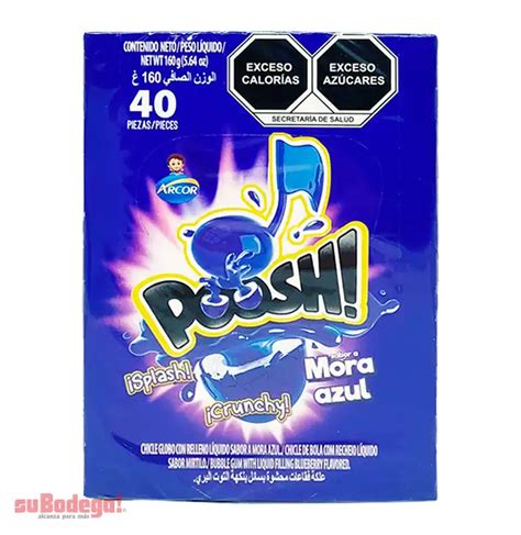 Chicle Arcor Poosh Mora Azul 40 pz suBodega alcanza para más