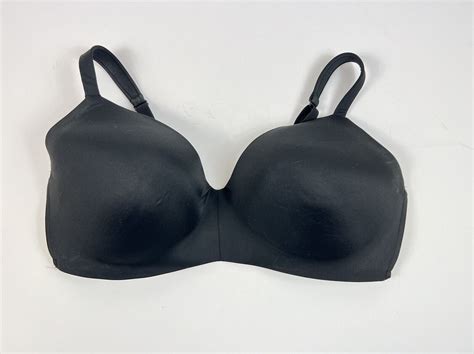 Cacique Satin No Wire Bras Sz Ddd Black Adjustable Gem