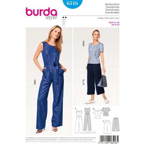 Patron Burda Combinaison Haut Pantalon En Fran Ais Tissus Hemmers