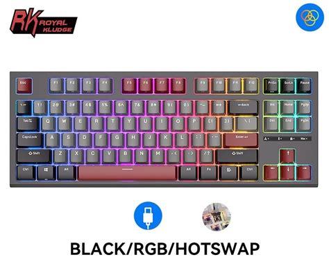 Royal Kludge RK R87 Hot Swappable RGB 87 Keys Wired TKL Mechanical