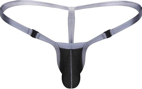 Iefiel Men S Sexy Low Rise Jockstrap Micro Thong Bulge Pouch Bikini T Back Underwear Black L
