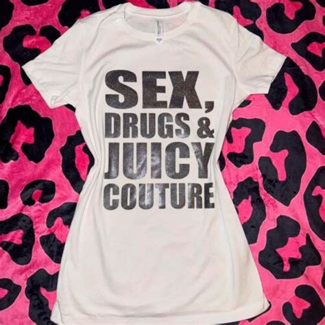 Glitter Sex Drugz Juicy Tee Y2K 2000s McBling Vintage Handmade EBay