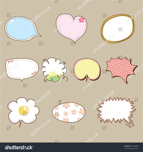 Cute Speech Bubbles Vector 02 31084486 Shutterstock