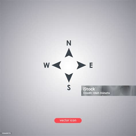 compass direction icon isolated  gray background  cardinal points
