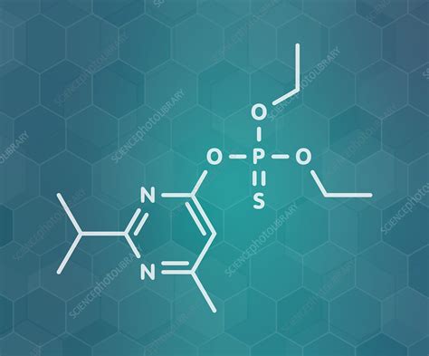 Diazinon Organophosphate Insecticide Molecule Illustration Stock