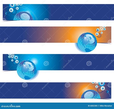 Globe banners set stock vector. Illustration of backgrounds - 6002385