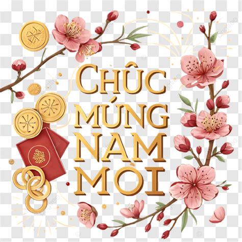 Elegant Typography Spelling Chuc Mung Nam Moi With Refined Curves And