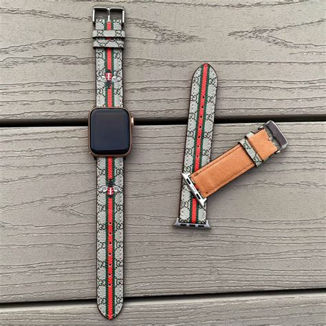 Gucci Apple Watch Band Leather Iwatch Band Luxury Classic Gg Flower