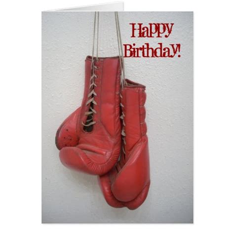 Happy Birthday Card Boxing Gloves Zazzle