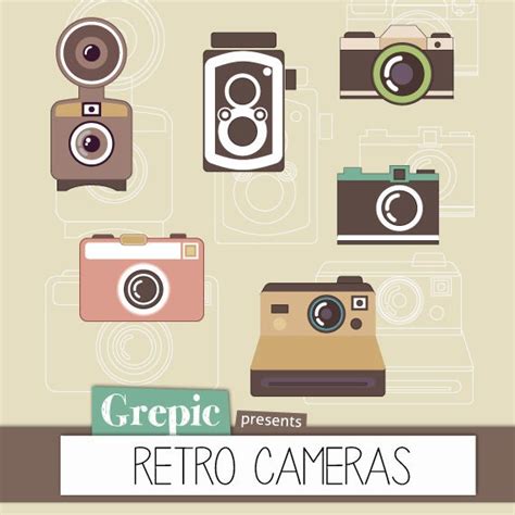 Camera clipart: Digital retro camera clipart pack “RETRO CAMERAS” for ...