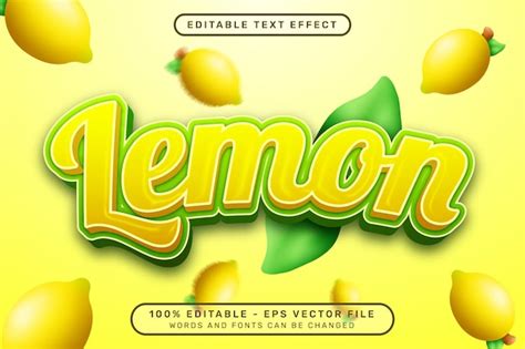 Premium Vector Lemon D Text Effect And Editable Text Effect With