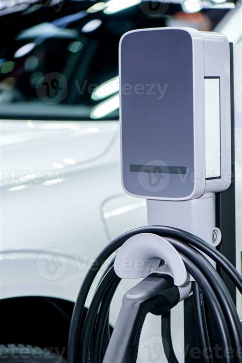 Charging An Electric Car Battery Station New Innovative Technology Ev