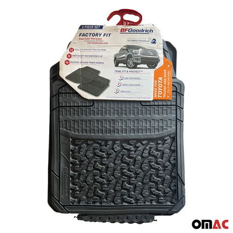 Rugged Floor Mats For Toyota Trucks And Suv All Weather Black Rubber 2 P