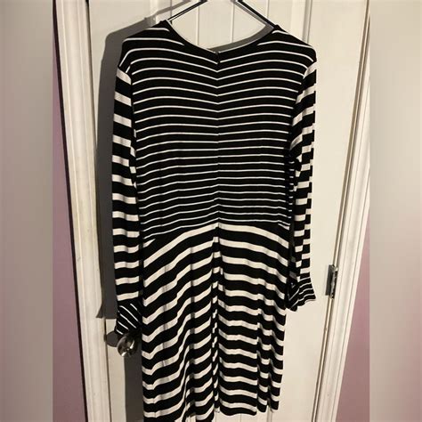 Ann Taylor Loft Black And White Striped Dress Sz8 New Never Worn En 2024