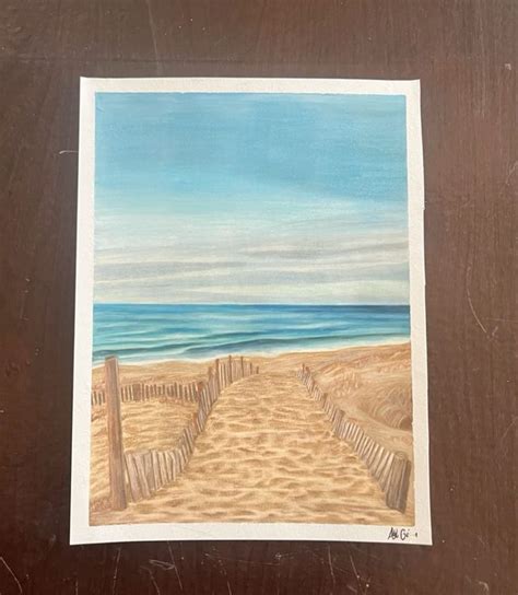 beach color pencil drawing | Beach drawing, Colorful drawings, Beach ...