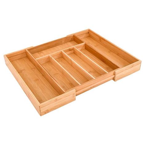 Premium Bamboo Expandable Drawer Organizer Adjustable Kitchen Drawer