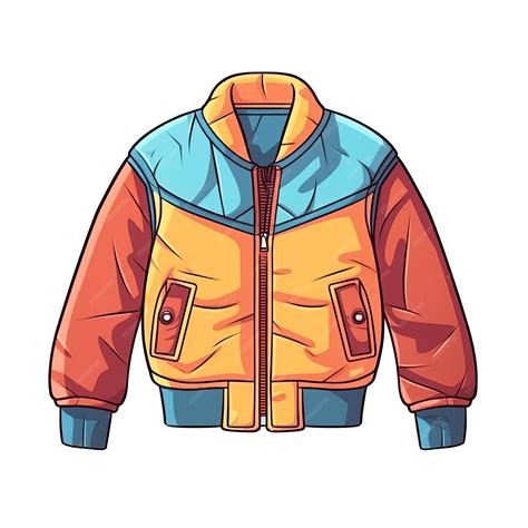 premium photo trendy jacket outerwear cartoon square illustration