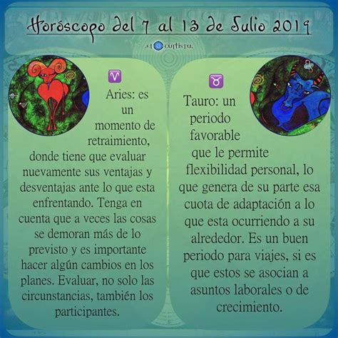 Horóscopo Del 7 Al 13 De Julio 2019 ♈️♉️♊️♋️♌️♍️♎️♏️♐️♑️♒️♓️ Esta