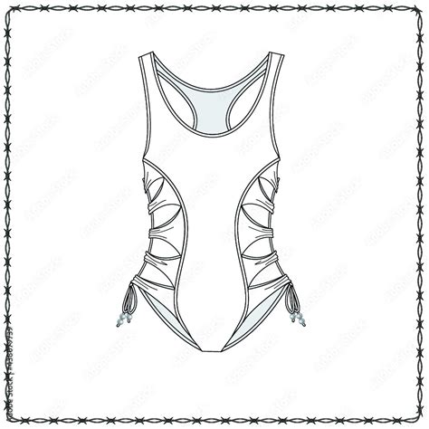 Women S Lingerie Editable Fashion Flat Sketch For Creating New Designs