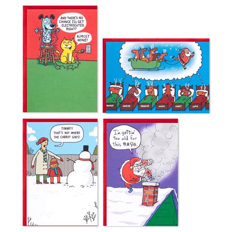 Hallmark Shoebox Assorted Funny Christmas Greeting Cards Variety Pack