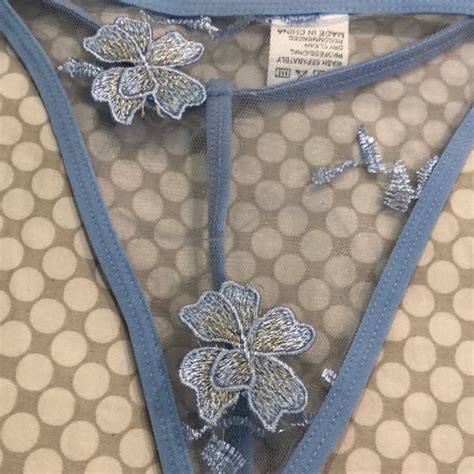 Intimates Sleepwear Baby Blue Sheer Mesh And Floral Lingerie Set Poshmark