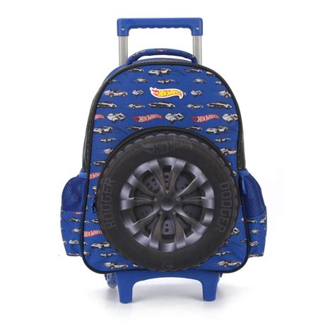 Mochila Escolar De Rodinha Hot Wheels Original Disney Carros No Shoptime