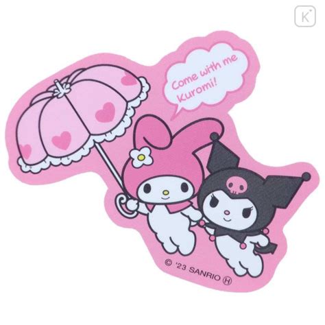 Japan Sanrio Vinyl Sticker Kuromi My Melody Come With Me Kawaii