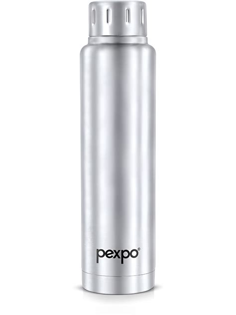 Buy Pexpo Cameo Silver Double Wall Thermosteel Hot Cold Upto 10hrs Flask Water Bottle 500ml