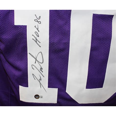 Fran Tarkenton Autographed/Signed Pro Style Purple HOF Jersey Beckett ...