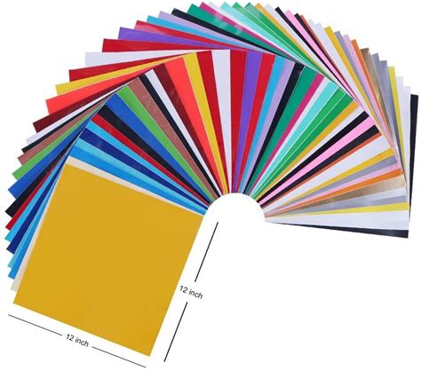 68 Pack Premium Permanent Self Adhesive Vinyl Sheets-Assorted Colors 12 ...