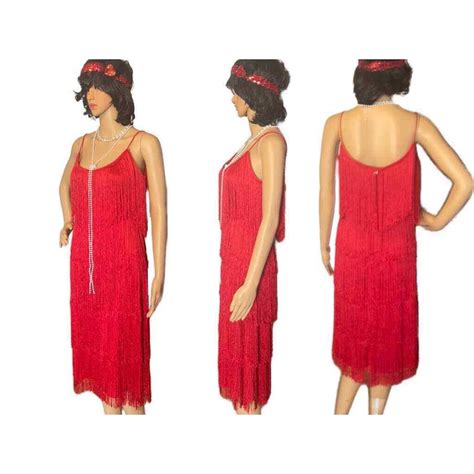 1920s Flapper Costume In Red Gem