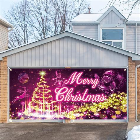 Crenics Lighted Christmas Garage Door Decorations, 7 x 16 Ft Creative