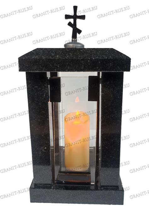 Гранитная прямая Лампада на могилу |Купить с доставкой|